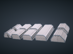 mars kitbash - hangars 3D मॉडल