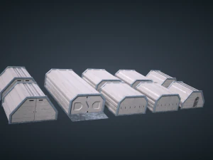 mars kitbash - hangars 3D Model