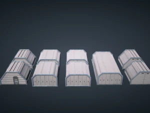 mars kitbash - hangars 3D Model