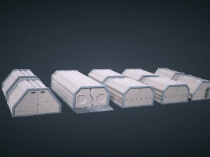 mars kitbash - hangars 3D Model