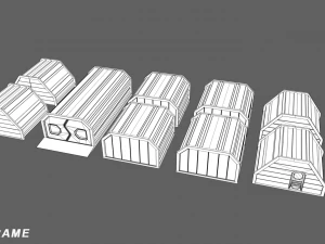 mars kitbash - hangars 3D Model