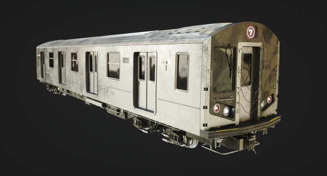 subway train 3D Model .c4d .max .obj .3ds .fbx .stl .blend 