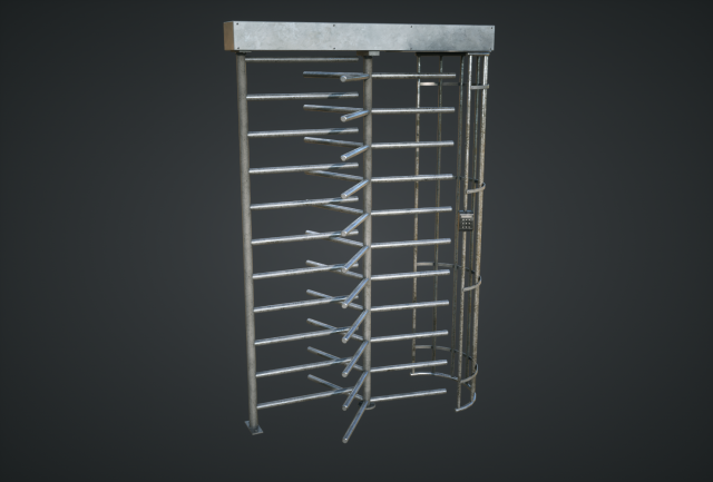security turnstile 3D Model .c4d .max .obj .3ds .fbx .stl .blend 
