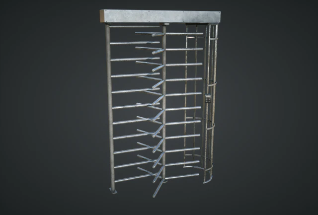 security turnstile 3D Model .c4d .max .obj .3ds .fbx .stl .blend 