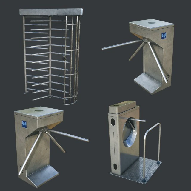 inteligent security gates pack 3D Model .c4d .max .obj .3ds .fbx .stl .blend 