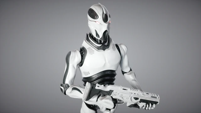 Robot soldier 3D Model .c4d .max .obj .3ds .fbx .stl .blend 