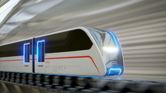 Sci fi train 3D Model .c4d .max .obj .3ds .fbx .stl .blend 