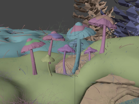 Mushrooms in Snow 3D Model