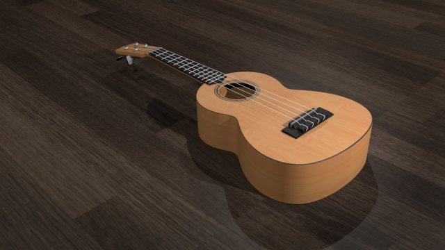 ukulele 3D Model .c4d .max .obj .3ds .fbx .stl .blend 
