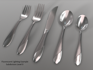 cutlery 5 item set with swirl accent 3D Model
