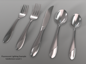 cutlery 5 item set with swirl accent 3D Model