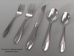 cutlery 5 item set with swirl accent 3D Model