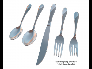 cutlery 5 item set with swirl accent 3D Model