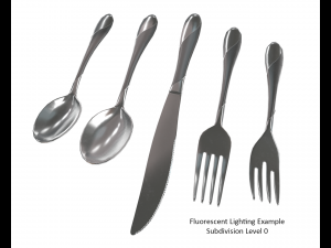 cutlery 5 item set with swirl accent 3D Model