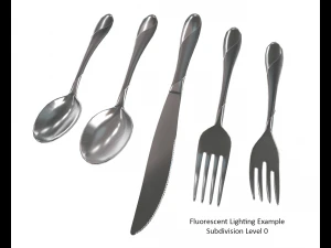 cutlery 5 item set with swirl accent 3D Model