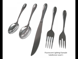 cutlery 5 item set with swirl accent 3D Model