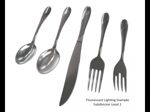 cutlery 5 item set with swirl accent 3D Model