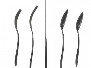 cutlery 5 item set with swirl accent 3D Model