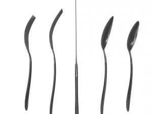 cutlery 5 item set with swirl accent 3D Model