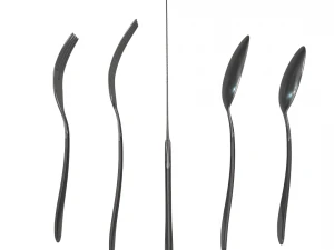 cutlery 5 item set with swirl accent 3D Model