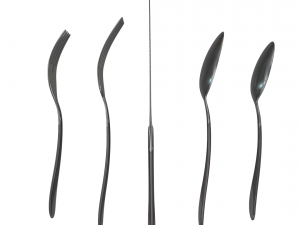 cutlery 5 item set with swirl accent 3D Model