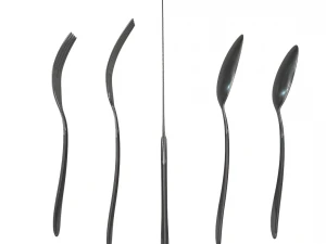 cutlery 5 item set with swirl accent 3D Model
