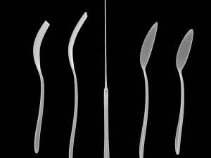 cutlery 5 item set with swirl accent 3D Model