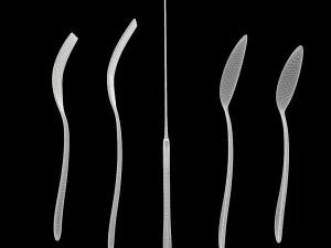 cutlery 5 item set with swirl accent 3D Model
