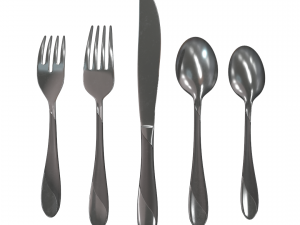 cutlery 5 item set with swirl accent 3D Model