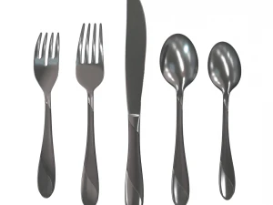 cutlery 5 item set with swirl accent 3D Model