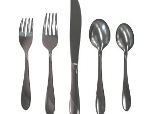 cutlery 5 item set with swirl accent 3D Model