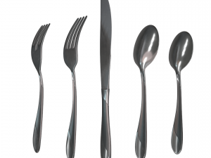 cutlery 5 item set with swirl accent 3D Model