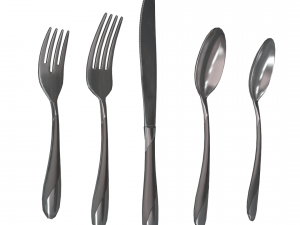 cutlery 5 item set with swirl accent 3D Model