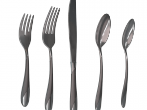 cutlery 5 item set with swirl accent 3D Model