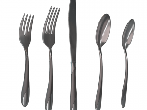 cutlery 5 item set with swirl accent 3D Model