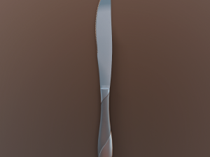 dinner knife with swirl accent 3D 모델