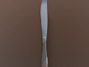 dinner knife with swirl accent 3D Model