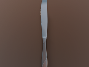 dinner knife with swirl accent 3D 모델