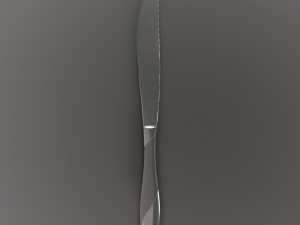 dinner knife with swirl accent 3D 모델