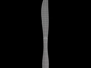 dinner knife with swirl accent 3D Model