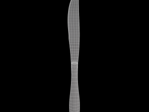 dinner knife with swirl accent 3D 모델