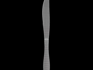 dinner knife with swirl accent 3D Model