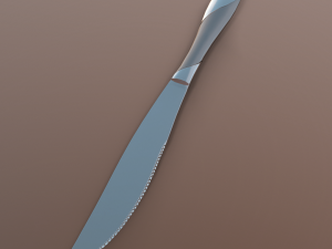dinner knife with swirl accent 3D 모델