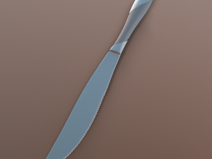 dinner knife with swirl accent 3D 모델