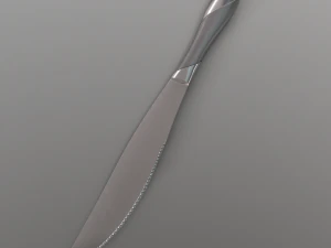 dinner knife with swirl accent 3D Model