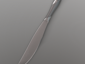 dinner knife with swirl accent 3D 모델