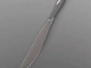 dinner knife with swirl accent 3D Model