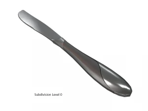 dinner knife with swirl accent 3D Model