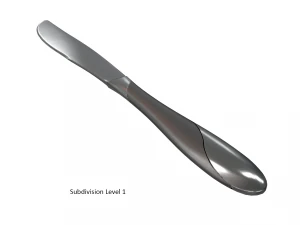 dinner knife with swirl accent 3D Model