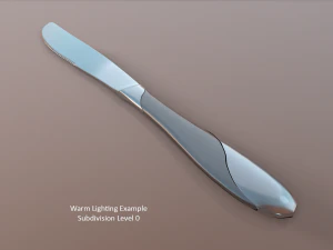 dinner knife with swirl accent 3D Model